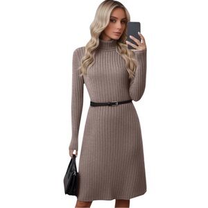🟫Turtleneck Sweater Dress Long Sleeve Casual🟫